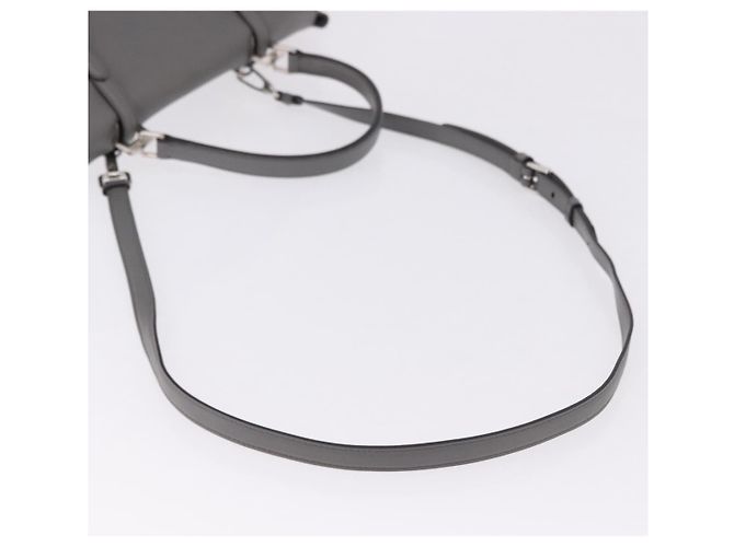 PRADA Hand Bag Leather 2way Brown Silver - vista 8