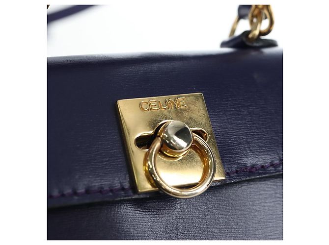Céline CELINE Hand Bag Leather 2way Purple Gold - vista 17