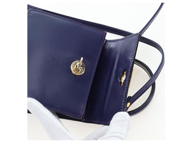 Céline CELINE Hand Bag Leather 2way Purple Gold - vista 18
