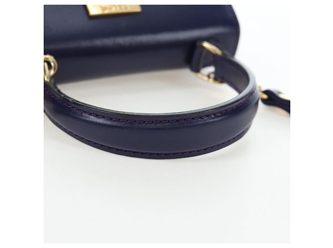 Céline CELINE Hand Bag Leather 2way Purple Gold - vista 7