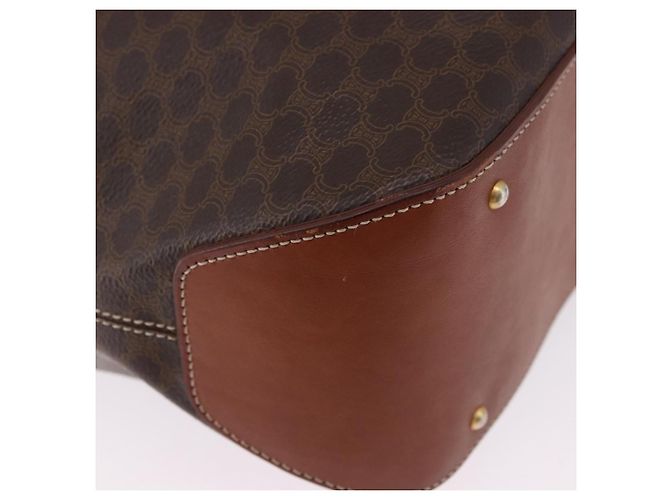Céline CELINE Macadam Canvas Shoulder Bag PVC Leather Brown Gold - vista 10