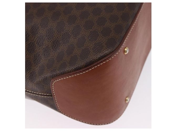 Céline CELINE Macadam Canvas Shoulder Bag PVC Leather Brown Gold - vista 12