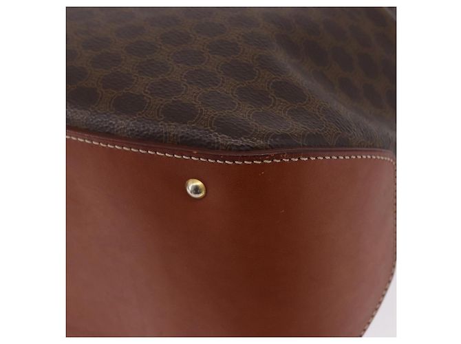 Céline CELINE Macadam Canvas Shoulder Bag PVC Leather Brown Gold - vista 13