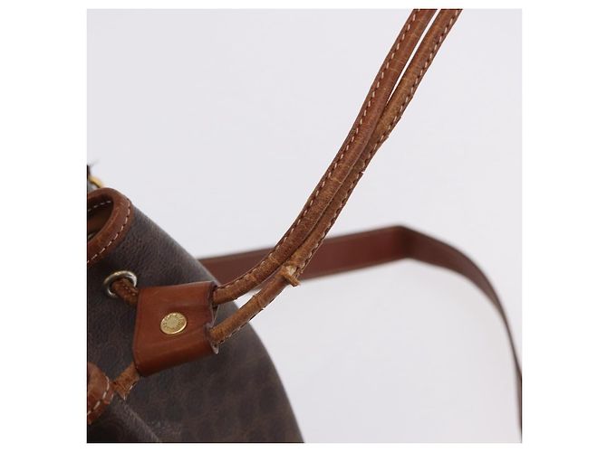 Céline CELINE Macadam Canvas Shoulder Bag PVC Leather Brown Gold - vista 15