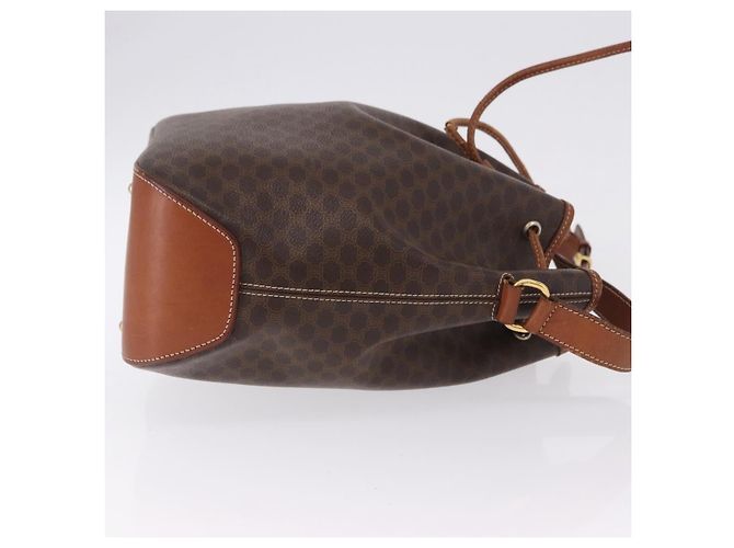 Céline CELINE Macadam Canvas Shoulder Bag PVC Leather Brown Gold - vista 4