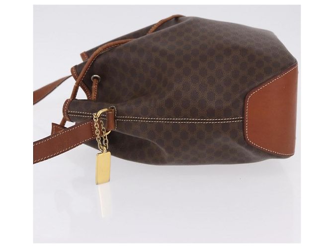 Céline CELINE Macadam Canvas Shoulder Bag PVC Leather Brown Gold - vista 5