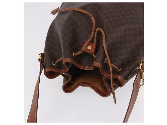 Céline CELINE Macadam Canvas Shoulder Bag PVC Leather Brown Gold - vista 6