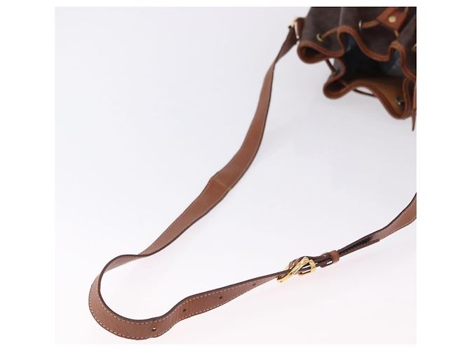 Céline CELINE Macadam Canvas Shoulder Bag PVC Leather Brown Gold - vista 7
