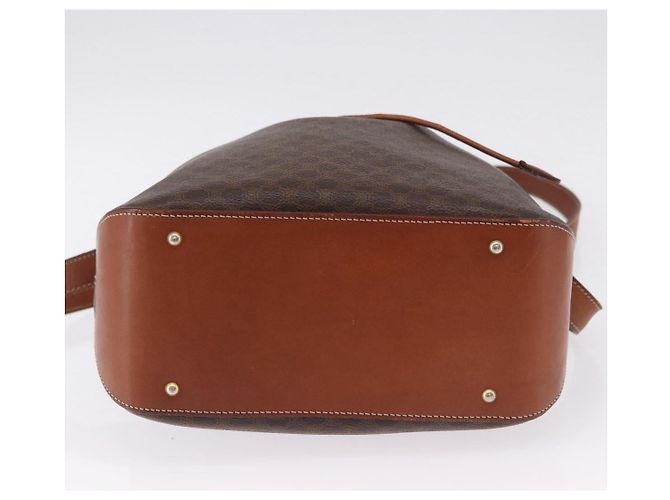 Céline CELINE Macadam Canvas Shoulder Bag PVC Leather Brown Gold - vista 9