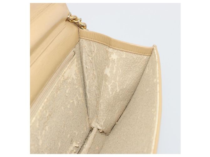 CHANEL Bolso de hombro Matelassé con cadena en piel de cordero beige y CC dorado - vista 20