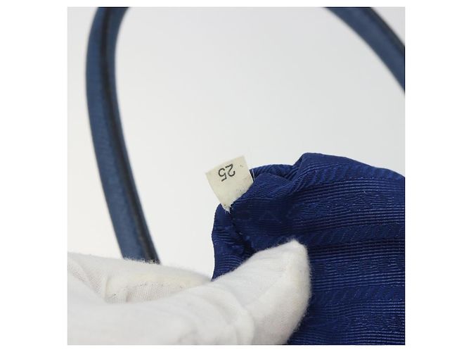PRADA Handtasche Leder Blau Goldfarben - Ansicht 12