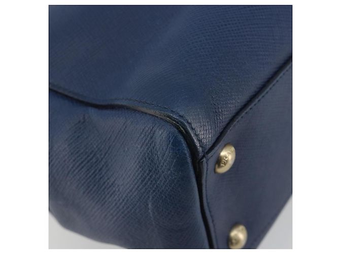 PRADA Handtasche Leder Blau Goldfarben - Ansicht 14