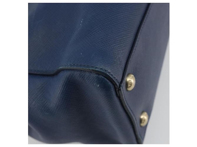 PRADA Handtasche Leder Blau Goldfarben - Ansicht 16