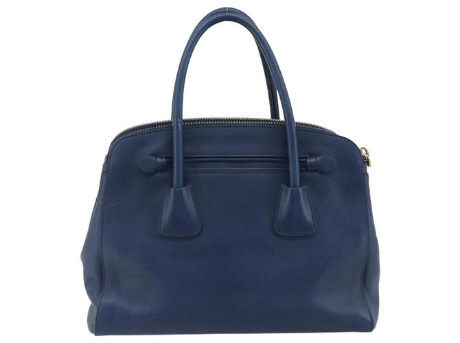 PRADA Handtasche Leder Blau Goldfarben - Ansicht 2