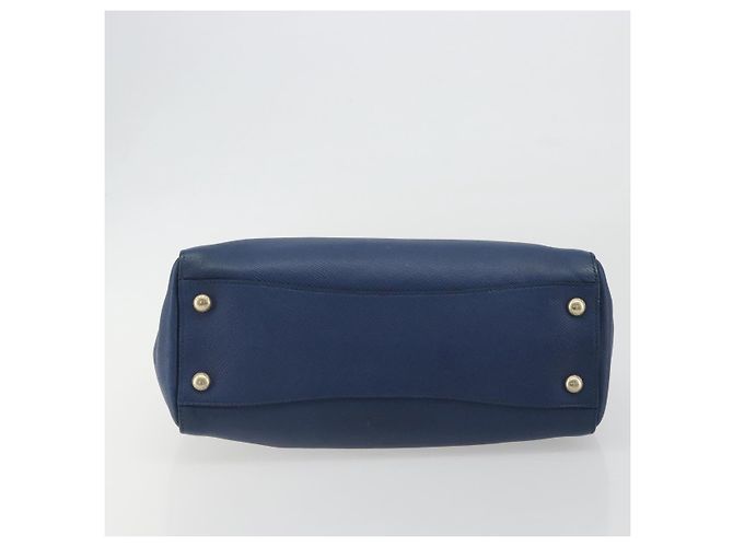 PRADA Handtasche Leder Blau Goldfarben - Ansicht 5