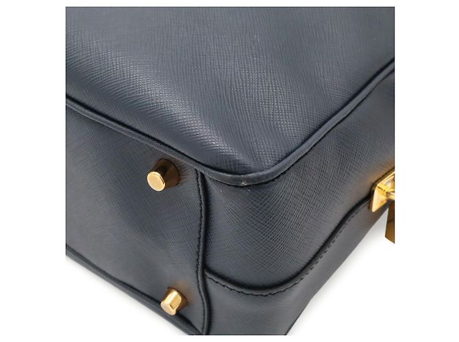Borsa Prada in pelle Saffiano blu navy - vista 4