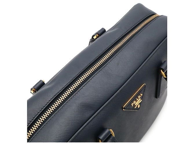 Borsa Prada in pelle Saffiano blu navy - vista 8