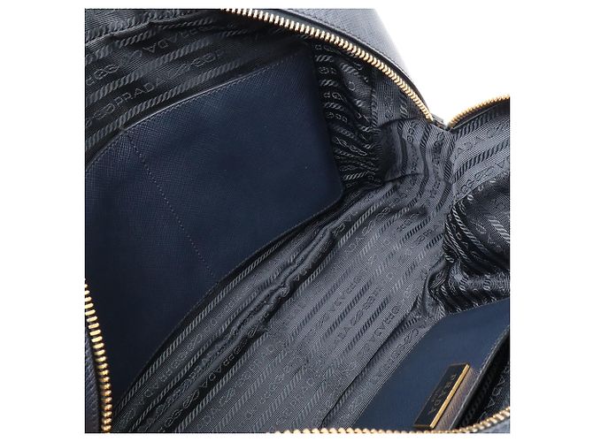 Borsa Prada in pelle Saffiano blu navy - vista 9