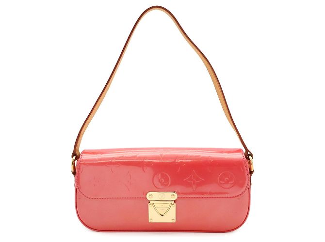 Borsa Pochette Louis Vuitton Monogram Vernis Malibu Street in Framboise Rosa - vista 2