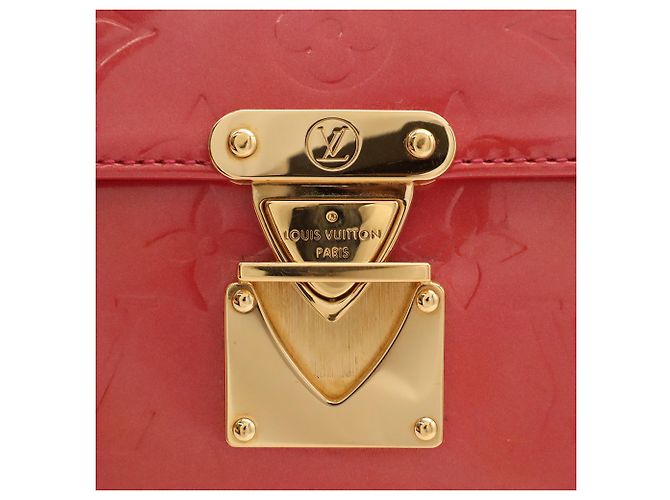 Borsa Pochette Louis Vuitton Monogram Vernis Malibu Street in Framboise Rosa - vista 7