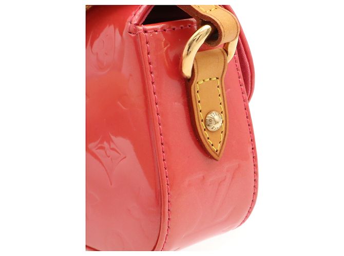 Borsa Pochette Louis Vuitton Monogram Vernis Malibu Street in Framboise Rosa - vista 8