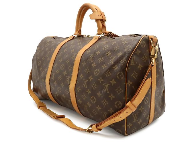 Louis Vuitton Monogram Keepall Bandoulière 50 Boston Bag Marrone - vista 3
