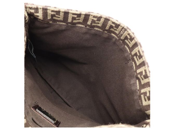Fendi Schultertasche mit Zucchino-Muster Beige Khaki Dunkelbraun - Ansicht 10