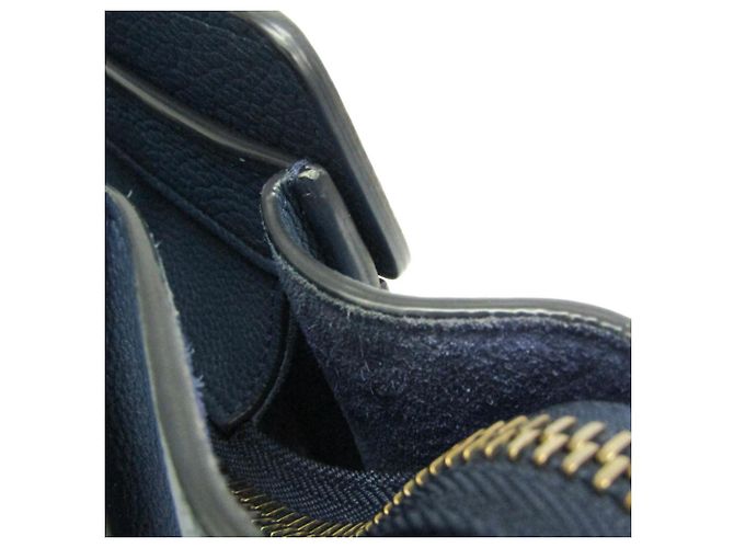 Céline Celine Luggage Micro Shopper 167793 Borsa a mano in pelle da donna Blu navy - vista 11