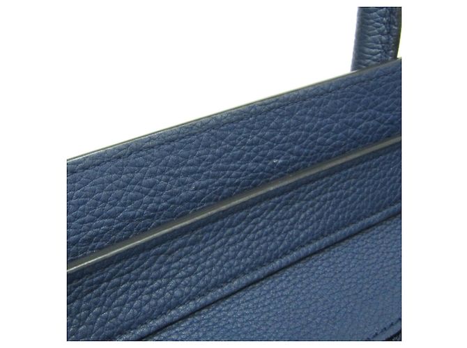 Céline Celine Luggage Micro Shopper 167793 Borsa a mano in pelle da donna Blu navy - vista 12