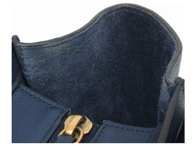 Céline Celine Luggage Micro Shopper 167793 Borsa a mano in pelle da donna Blu navy - vista 14