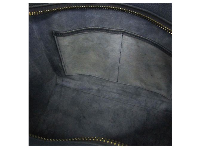 Céline Celine Luggage Micro Shopper 167793 Borsa a mano in pelle da donna Blu navy - vista 15
