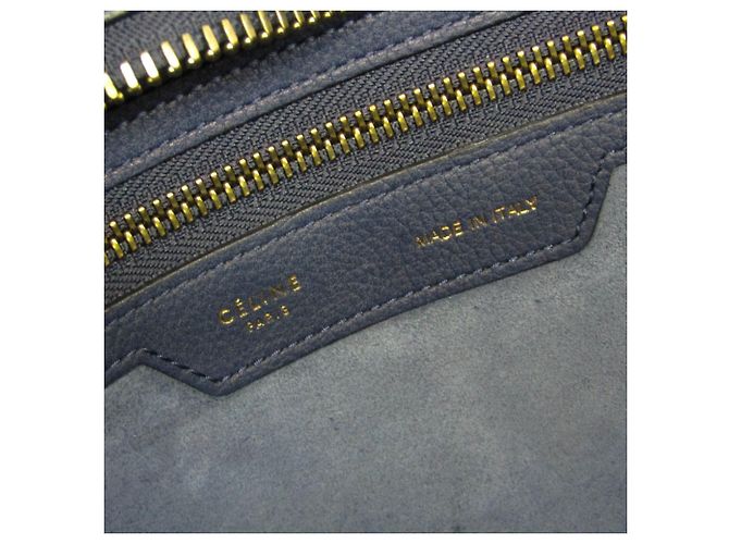 Céline Celine Luggage Micro Shopper 167793 Borsa a mano in pelle da donna Blu navy - vista 16
