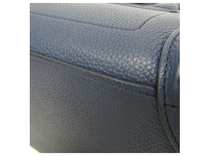 Céline Celine Luggage Micro Shopper 167793 Borsa a mano in pelle da donna Blu navy - vista 6