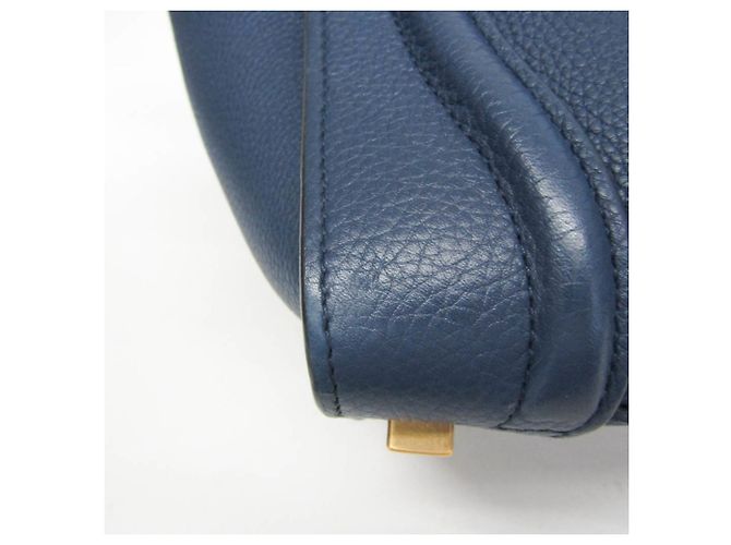 Céline Celine Luggage Micro Shopper 167793 Borsa a mano in pelle da donna Blu navy - vista 7
