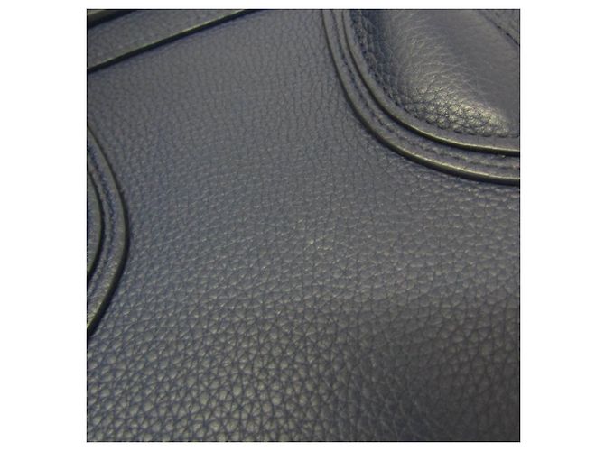 Céline Celine Luggage Micro Shopper 167793 Borsa a mano in pelle da donna Blu navy - vista 8