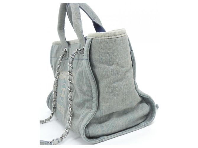 Borsa Chanel Deauville Line AS3257 Blu - vista 4