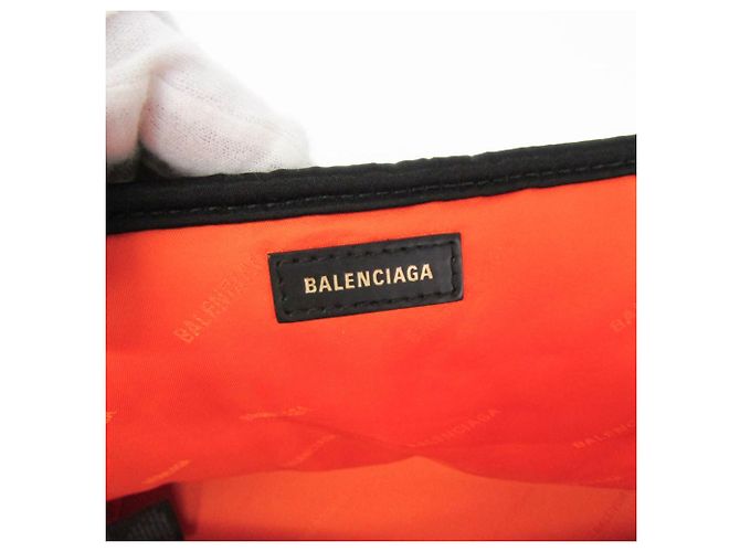 Borsa Cabas S Balenciaga Navy Nero Arancione - vista 12