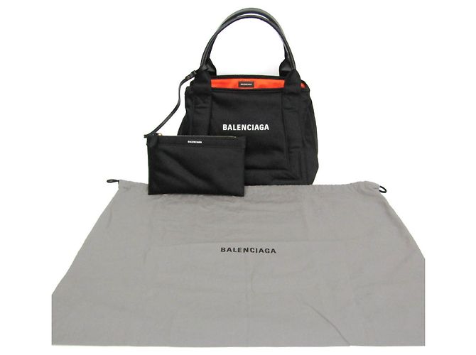Borsa Cabas S Balenciaga Navy Nero Arancione - vista 2