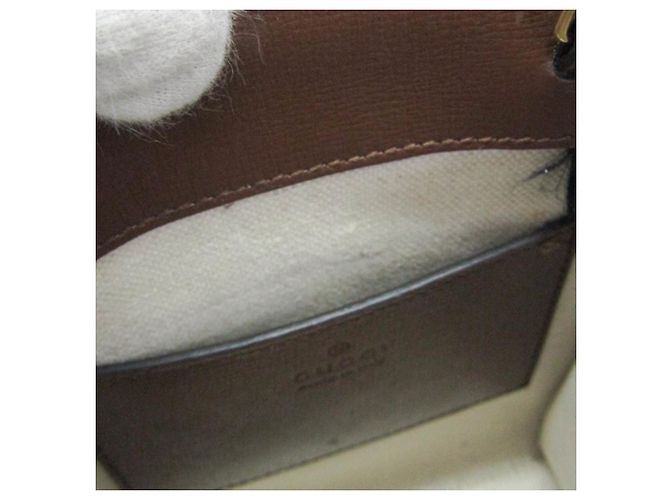 Borsa a mano in pelle Gucci Interlocking G Marrone Beige - vista 12