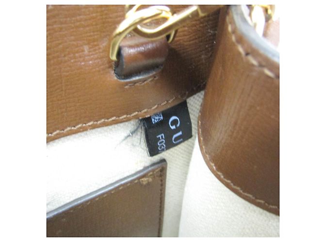 Borsa a mano in pelle Gucci Interlocking G Marrone Beige - vista 17