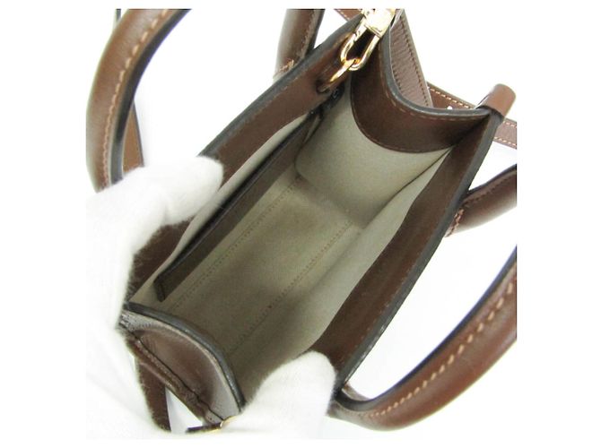 Borsa a mano in pelle Gucci Interlocking G Marrone Beige - vista 4