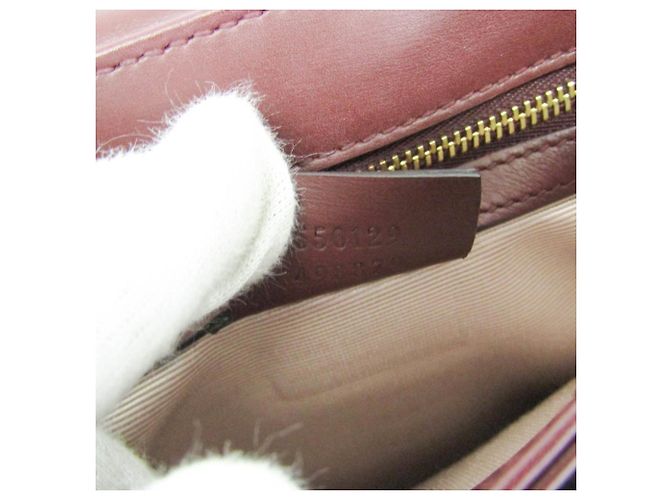 Borsa a tracolla in pelle Gucci GG Marmont Ally Bordò - vista 19
