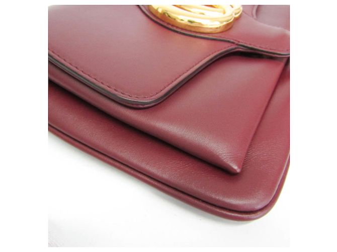 Borsa a tracolla in pelle Gucci GG Marmont Ally Bordò - vista 8