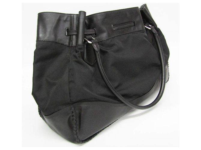 Prada Tessuto Soft BR3555 Tote Bag Schwarz - Ansicht 10
