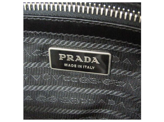 Borsa Tote da donna Prada Tessuto + Vitel BR3411 Nero - vista 15