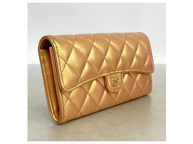 Chanel Lange Geldbörse Metallic-Orange - Ansicht 2