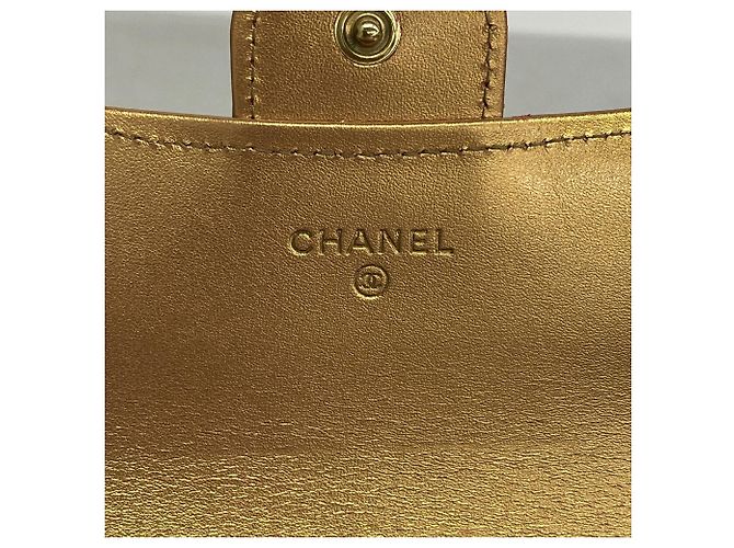 Chanel Lange Geldbörse Metallic-Orange - Ansicht 4