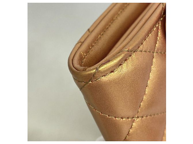 Chanel Lange Geldbörse Metallic-Orange - Ansicht 6
