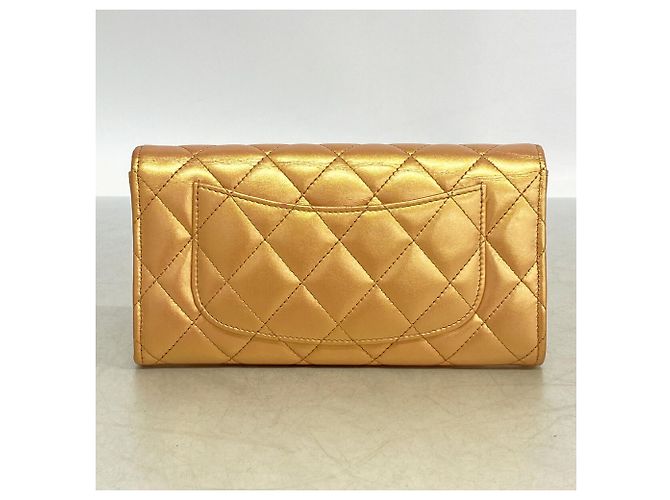 Chanel Lange Geldbörse Metallic-Orange - Ansicht 8