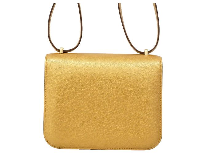 Hermès Borsa a tracolla Hermes Constance Mini Chevre Mysore D'oro - vista 6